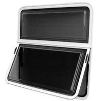 903X914MM BLACK ODYSSEY WINDOW 4 RADIUS CORNER SINGLE HOPPER 2 PANEL