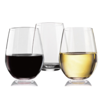 Crystal Clear Tritan Stemless White Wine Glasses 16oz - Set of 4