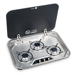 Dometic/Smev 3 Burner LPG Cooktop with Glass Lid