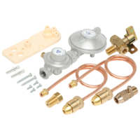 Regulator LPG 160Mj Manual Change over 2 x 450mm Pigtails &amp; Bracket