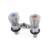 Hot &amp; Cold Shower Mixer Tap Chrome Crystal Handles