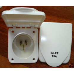 AUSTRALIAN RV 15AMP POWER INLET WHITE