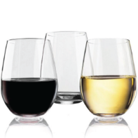 Crystal Clear Tritan Stemless Red Wine Glasses 20oz - Set of 4