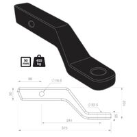 TAG 4&quot; Drop Forged Tow Ball Mount - 241mm Long, 50mm Square Hitch
