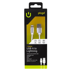Charge &amp; Sync 2M USB A to Lightning